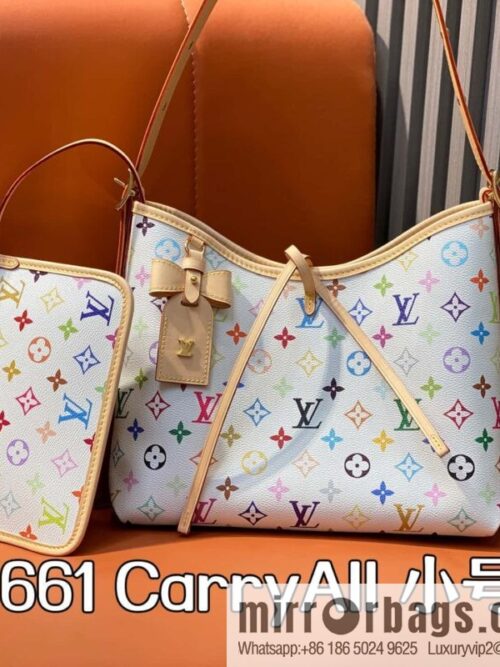 [Boutique‑grade] M13661 white color, shopping bag series CarryAll small handbag 2025 Murakami Takashi joint CarryAll small