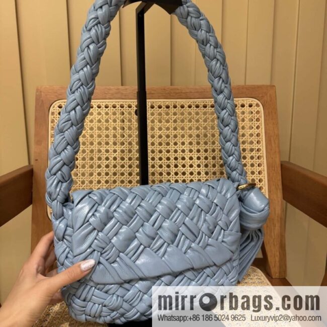 BV Kalimero Citta Handbag 785797 Aqua Blue
