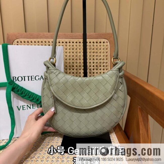 BV Small Gemelli Shoulder Backpack 776764 Travertine Green