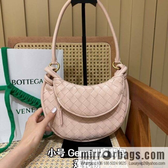 BV Small Gemelli Shoulder Backpack 776764 Lotus Powder