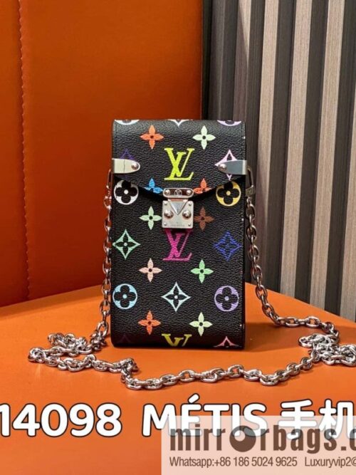 [Boutique‑grade] M14098 black color M13572 monogram mobile phone bag chain bag new MÉTIS mobile phone bag of the season