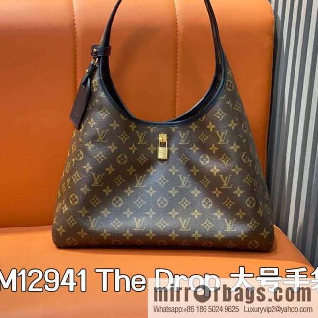 [Premium‑quality] M12941 monogram black hand carry armpit bag The Drop large handbag