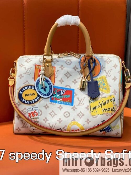 [Premium‑quality] M14587 white badge, pillow bag speedy Speedy Soft 30 handbag