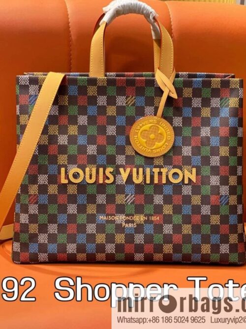 [Premium‑quality] M00192 color plaid shopping bag square bag Shopper Tote handbag