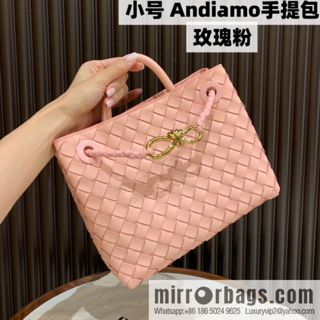 BV small Andiamond tote bag 766014 rose powder