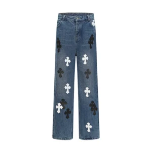 Chrome Hearts Jeans-N2804 Washed Blue - CHJ002